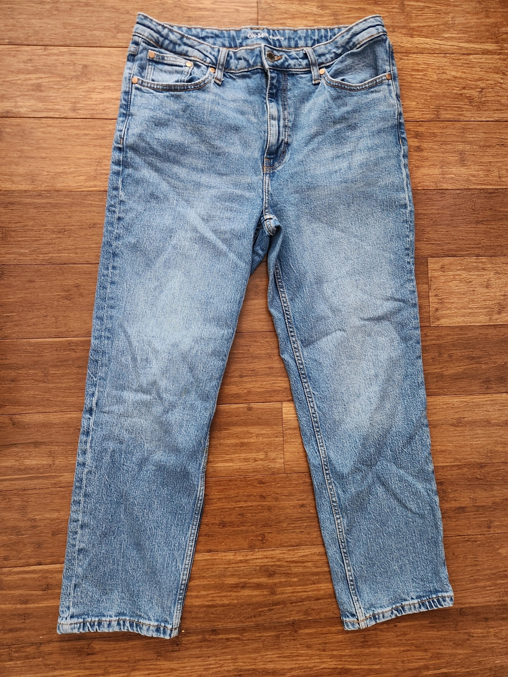 On 34th Women's Straight Leg Jeans in Light Blue Denim, 10 30 Short Petite